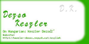 dezso keszler business card